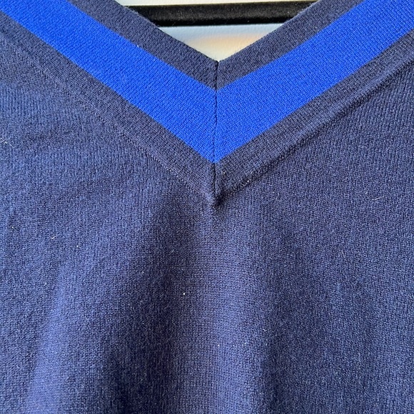 LAGENCE Antionette V Neck Pullover Blue Long Sleeve Sweater XXS - Picture 12 of 15